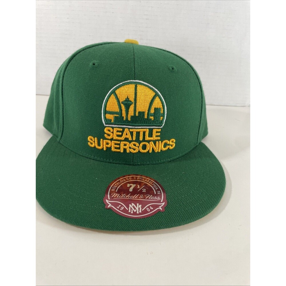 Seattle SuperSonics Mitchell & Ness Hardwood Classics Fitted Hat 7 1/2 Green